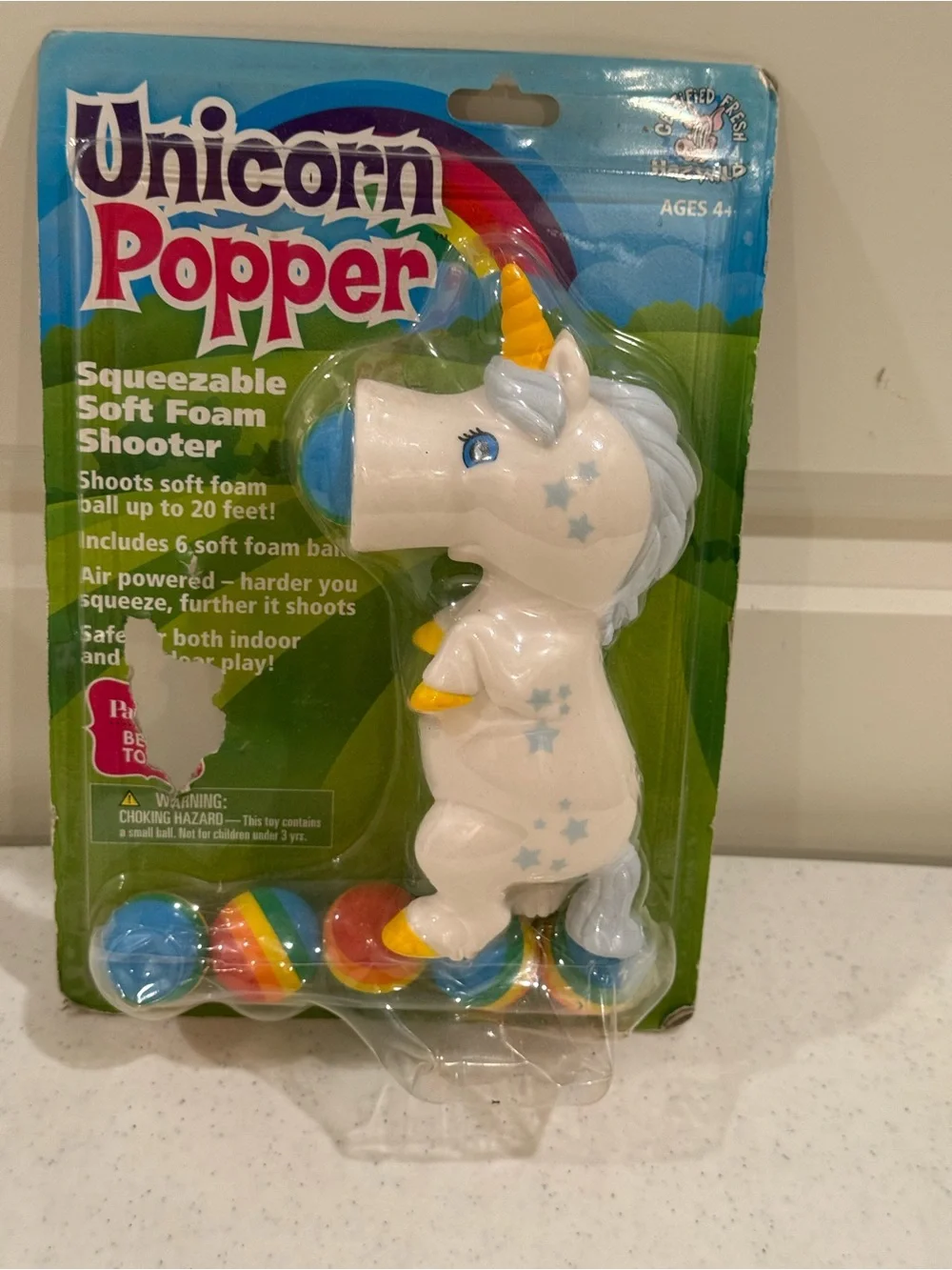 NEW Hog Wild Unicorn Popper Squeezable Soft Foam Shooter Toy